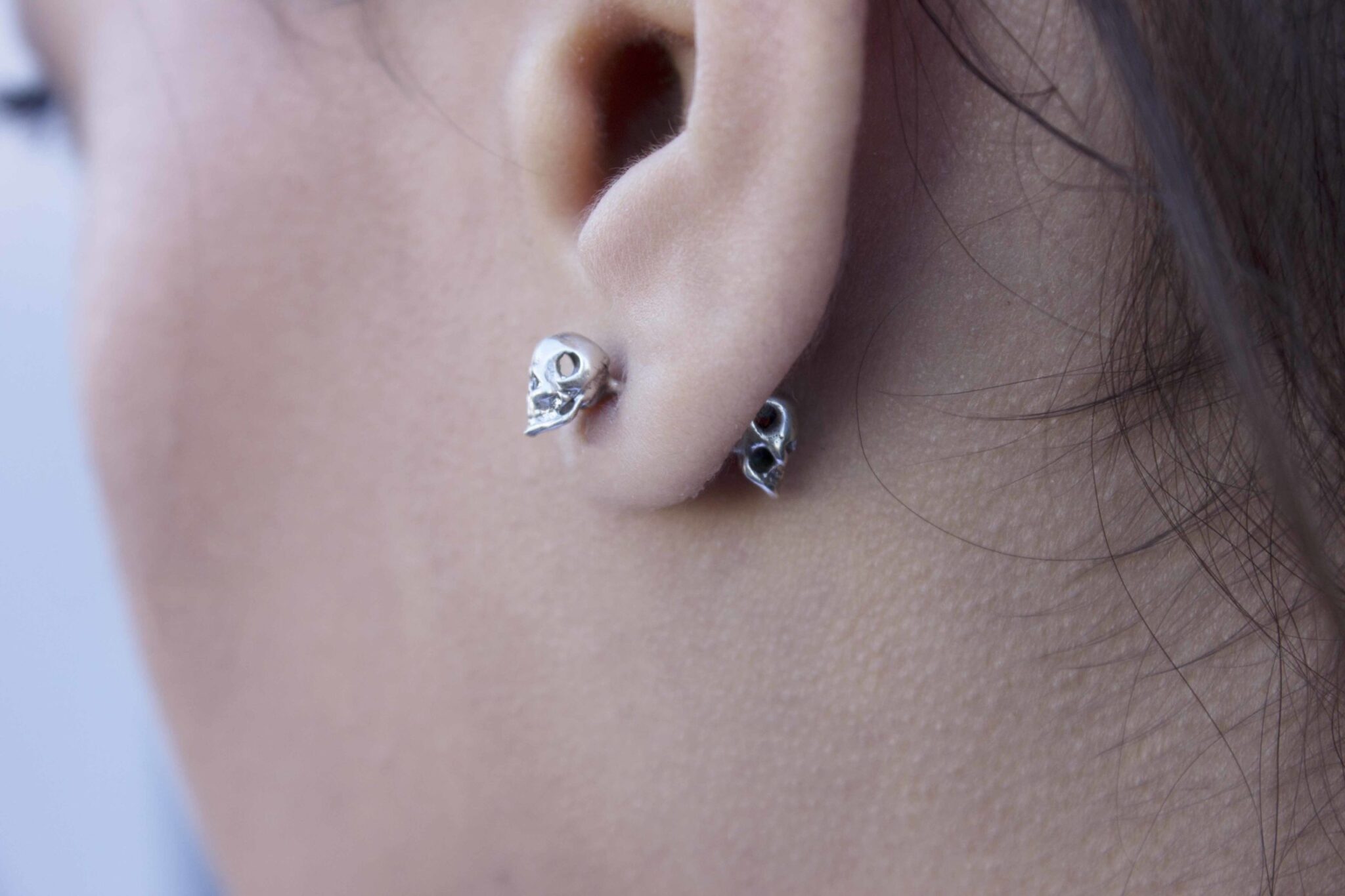 Double Tiny Skull Earrings