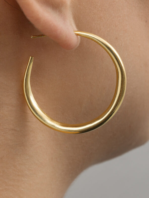 Medium Silver Hoop Earrings