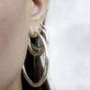 Large Silver Chenier Hoop Earrings
