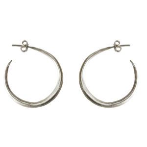 Medium Silver Hoop Earrings