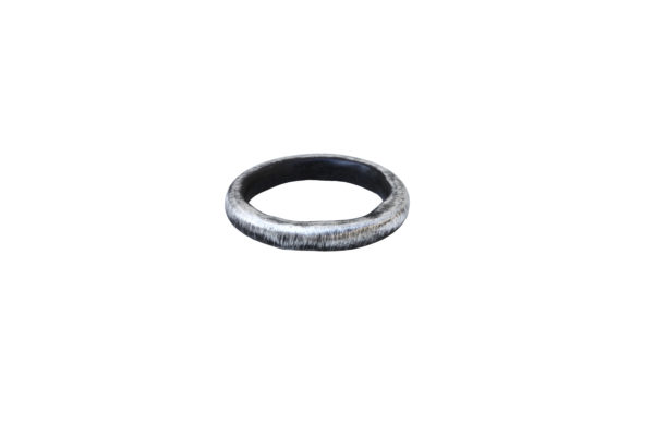 Oxidised Fine Silver Chenier Band Ring