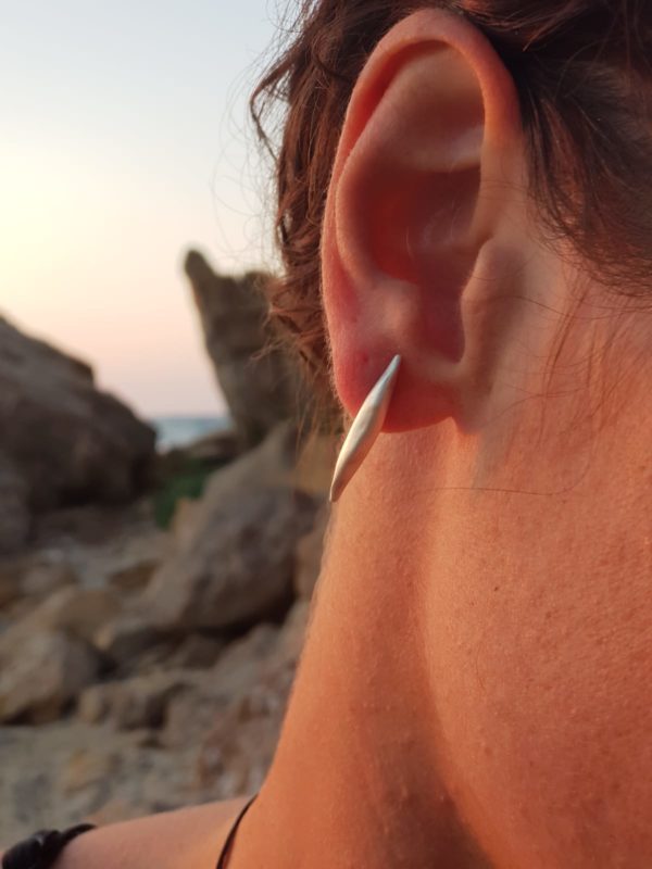 Feather silver earrings - Image 3