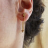 Gold safety pins earrings