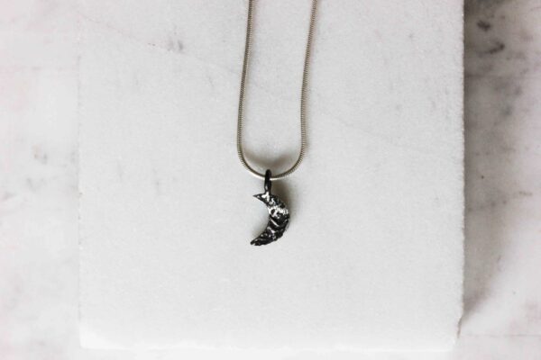 silver crescent moon necklace