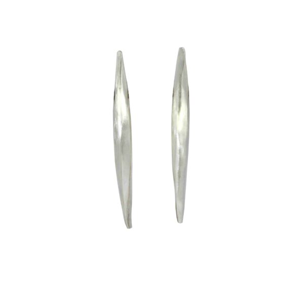 Long Feather Silver Earrings