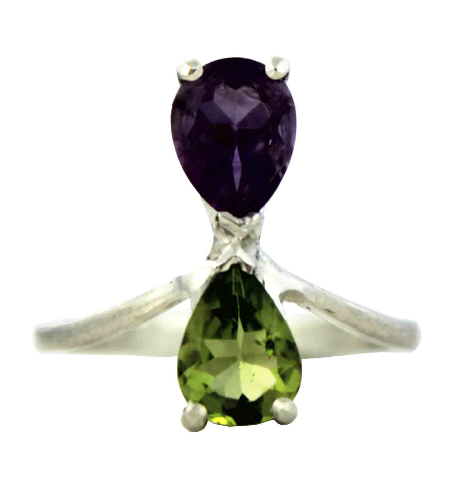 amethyst and peridote ring