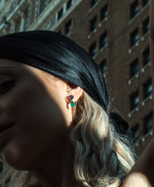 Double Stone Earrings - Image 2