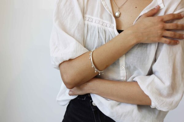 Celestial Pearl Charm Bangle