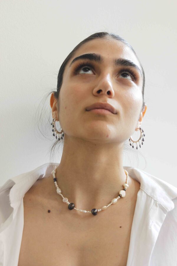 Midnight Cascade Hoop Earrings